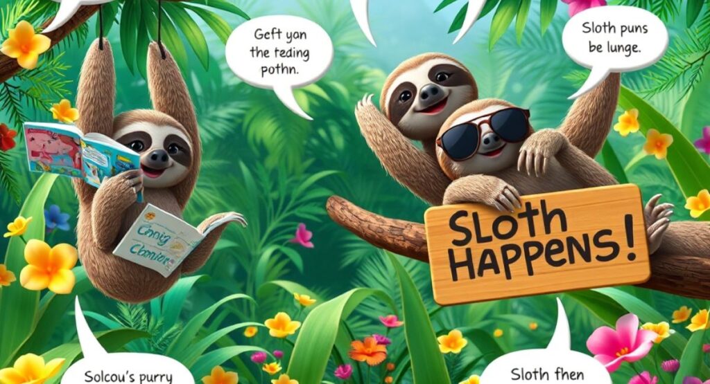 Funny Sloth Puns Captions