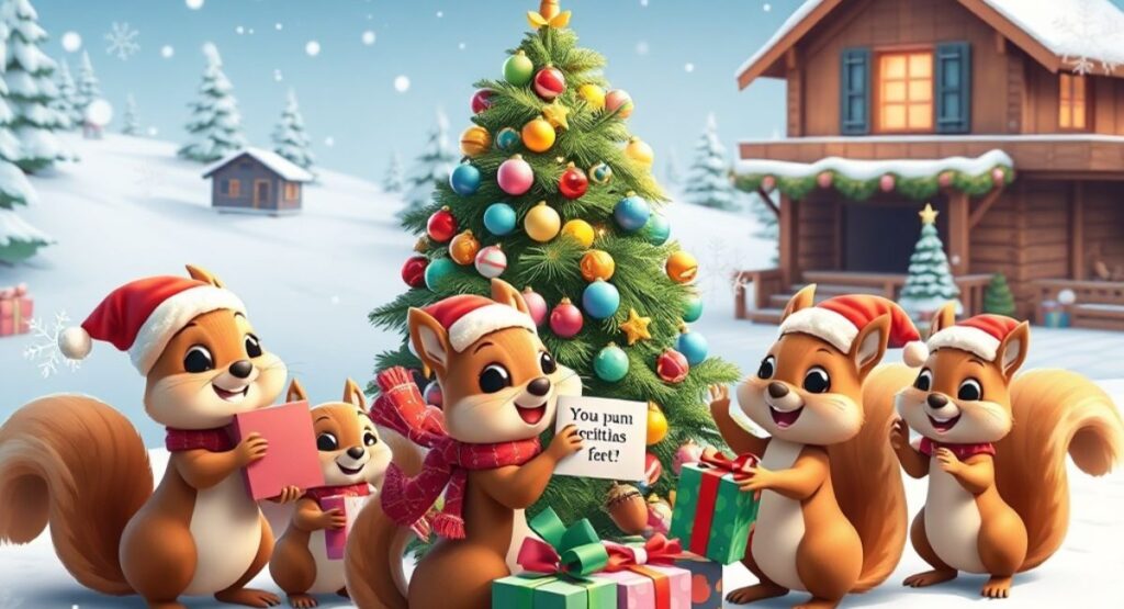 Squirrel Christmas Puns 