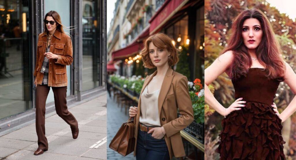 Paris Fashion Style Brown Outfit Captions