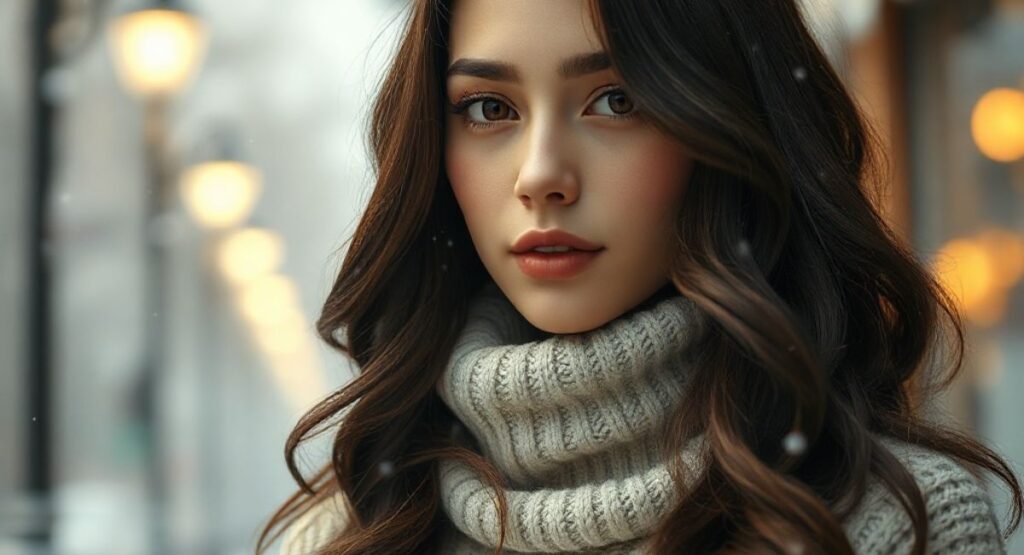Cozy Hairstyles for Chilly Days Captions