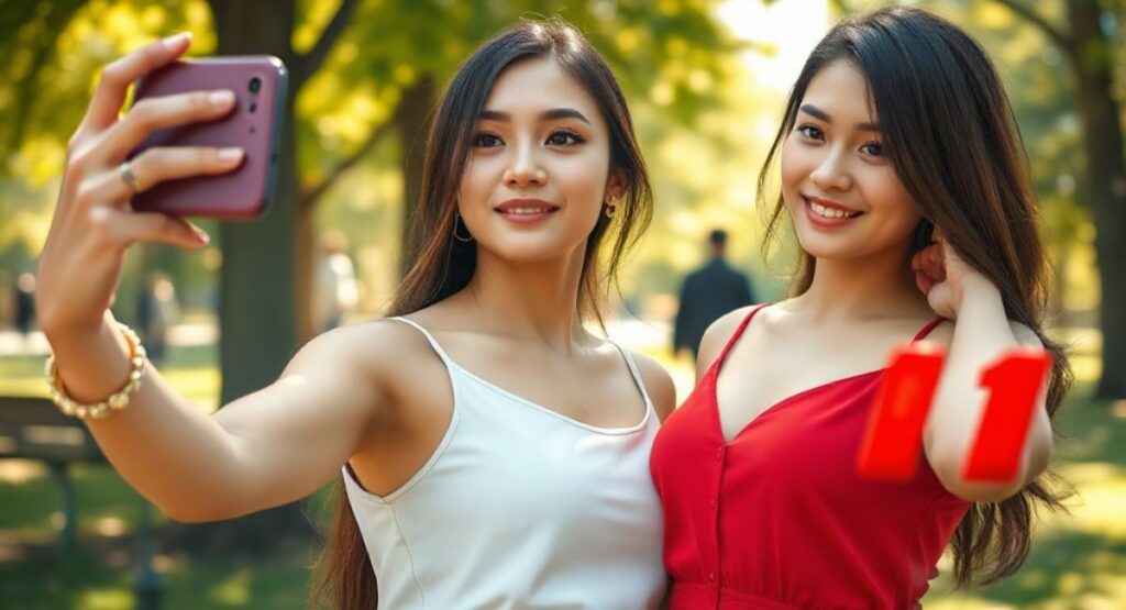 Cute Red Captions for Selfies