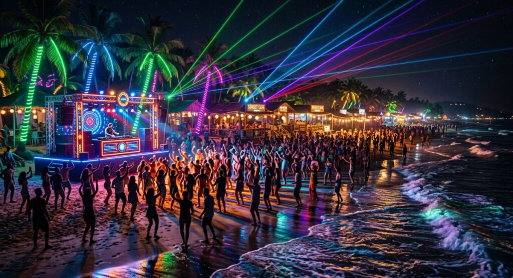 Goa Beach Caption For Night Party