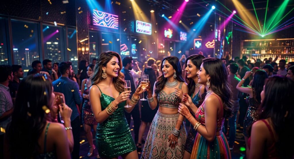 Party Night Desi Girls Captions