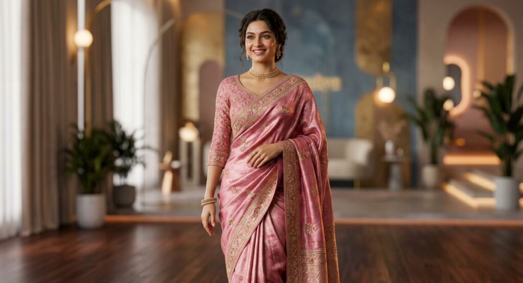 Pink Saree Captions for Instagram
