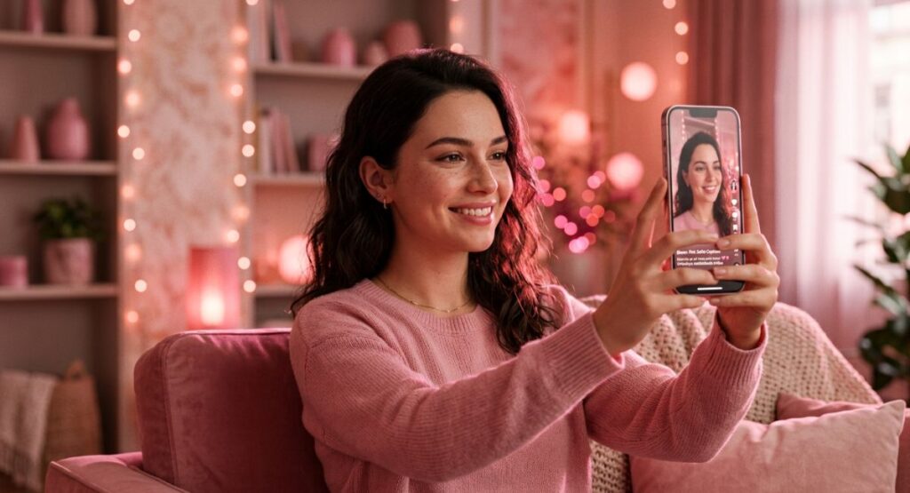 Pink Selfie Captions