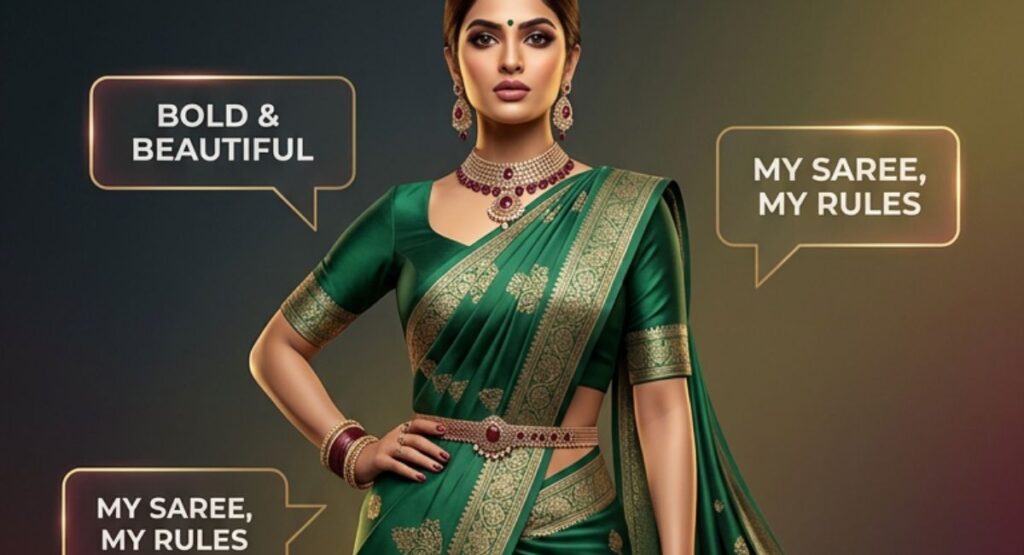 Saree Attitude Captions