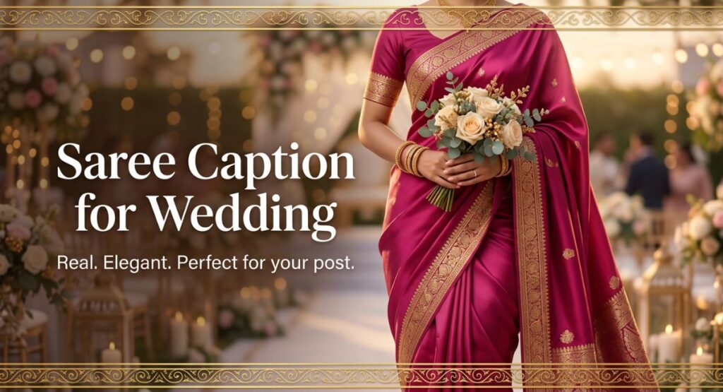 Saree Caption for Wedding