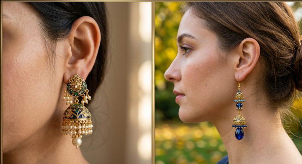 Stylish Jhumka Lines for Social Media