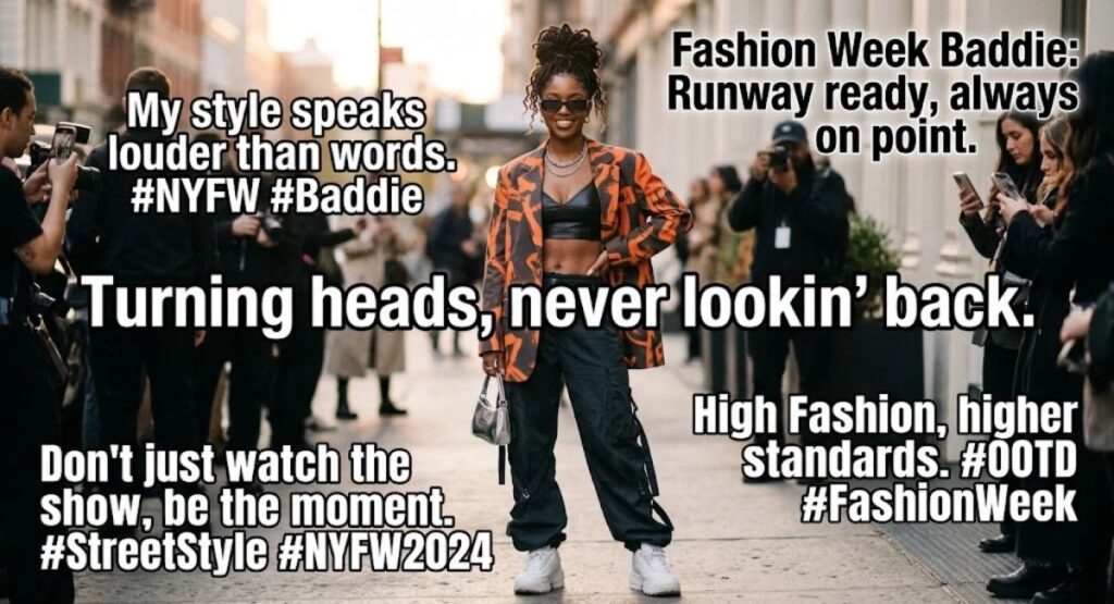 Fashion Week Baddie Captions