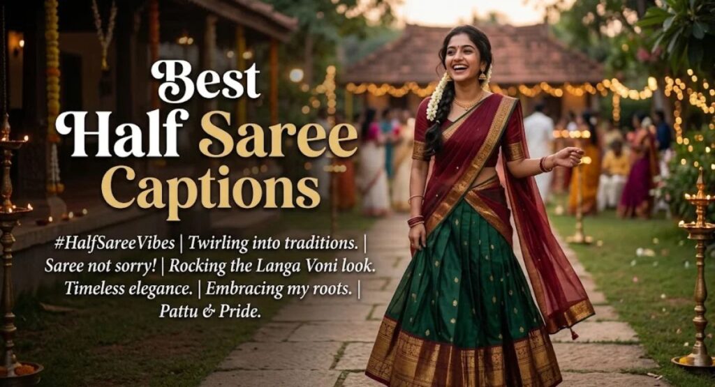 Best Half Saree Captions