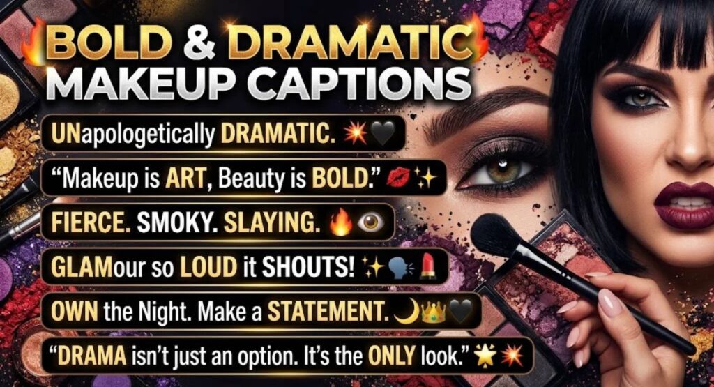 Bold & Dramatic Makeup Captions