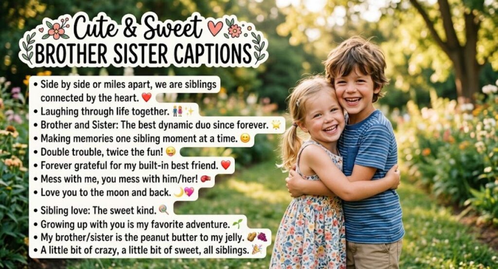 Cute & Sweet Brother Sister Captions