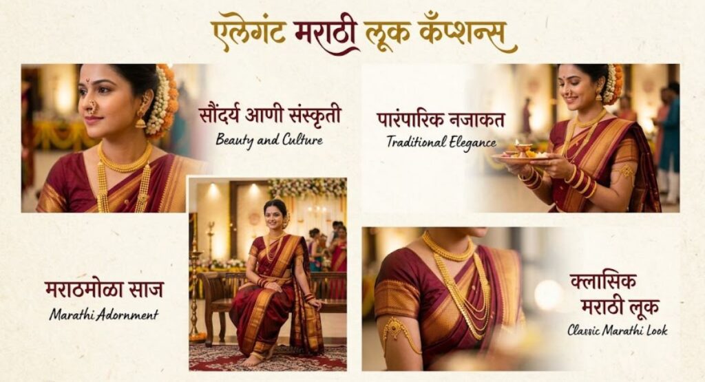 Elegant Marathi Look Captions