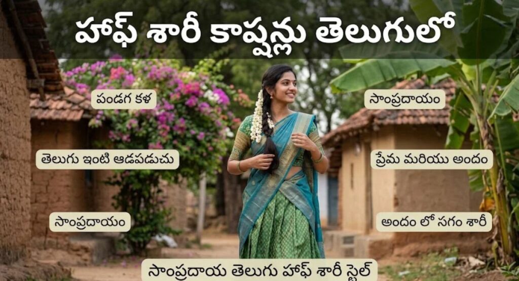 Half Saree Captions in Telugu