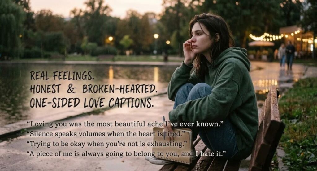 Real Feelings, Honest & Broken-Heart One-Sided Love Captions